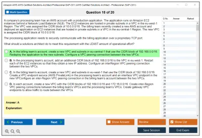 Amazon AWS AWS-Certified-Solutions-Architect-Professional-SAP-C01 AWS Certified Solutions Architect - Professional (SAP-C01) Practice test exam simulator test engine exam Prep practice test questions answers Image 18