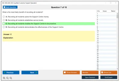HDI HD0-400 HDI Qualified Customer Support Specialist Practice test exam simulator test engine exam Prep practice test questions answers Image 7