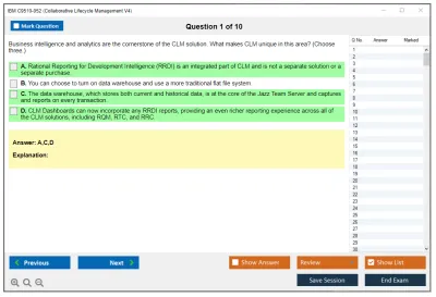 IBM C9510-052 Collaborative Lifecycle Management V4 Practice test exam simulator test engine exam Prep practice test questions answers Image 1