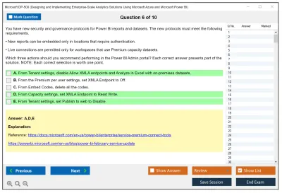 Microsoft DP-500 Designing and Implementing Enterprise-Scale Analytics Solutions Using Microsoft Azure and Microsoft Power BI Practice test exam simulator test engine exam Prep practice test questions answers Image 6