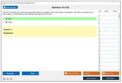 Huawei H11-861_V2.0 HCIP-Video Conference V2.0 Practice test exam simulator test engine exam Prep practice test questions answers Image 16