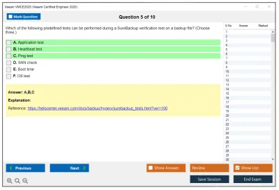 Veeam VMCE2020 Veeam Certified Engineer 2020 Practice test exam simulator test engine exam Prep practice test questions answers Image 5