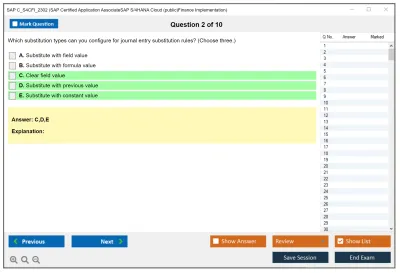 SAP C_S4CFI_2302 SAP Certified Application AssociateSAP S/4HANA Cloud (public)Finance Implementation Practice test exam simulator test engine exam Prep practice test questions answers Image 2