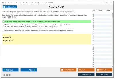Salesforce Field-Service-Consultant Salesforce Certified Field Service Consultant Practice test exam simulator test engine exam Prep practice test questions answers Image 6