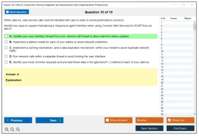 Oracle 1z0-1034-22 Oracle B2C Service Integration and Development 2022 Implementation Professional Practice test exam simulator test engine exam Prep practice test questions answers Image 10