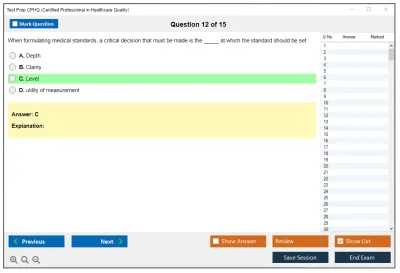 Test Prep CPHQ Certified Professional in Healthcare Quality Examination Practice test exam simulator test engine exam Prep practice test questions answers Image 12
