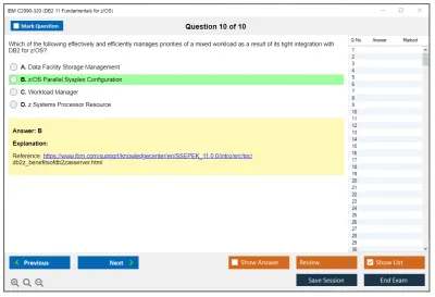 IBM C2090-320 DB2 11 Fundamentals for z/OS Practice test exam simulator test engine exam Prep practice test questions answers Image 10