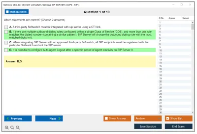 Genesys GE0-807 System Consultant, Genesys SIP SERVER (GCP8 - SIP) Practice test exam simulator test engine exam Prep practice test questions answers Image 1
