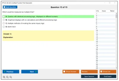 IFPUG I40-420 Certified Function Point Specialist Practice test exam simulator test engine exam Prep practice test questions answers Image 15