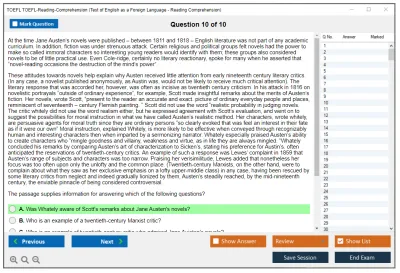 TOEFL TOEFL-Reading-Comprehension Test of English as a Foreign Language - Reading Comprehension Practice test exam simulator test engine exam Prep practice test questions answers Image 10