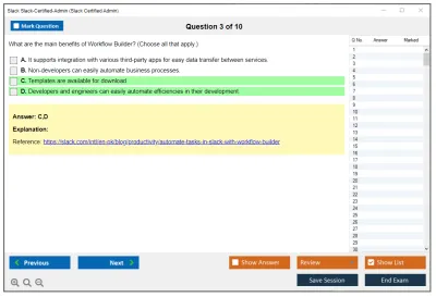 Slack Slack-Certified-Admin Slack Certified Admin Exam Practice test exam simulator test engine exam Prep practice test questions answers Image 3