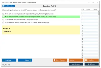 IBM C1000-077 IBM Spectrum Protect Plus V10.1.5 Implementation Practice test exam simulator test engine exam Prep practice test questions answers Image 7