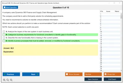 Microsoft MB-700 Microsoft Dynamics 365: Finance and Operations Apps Solution Architect Practice test exam simulator test engine exam Prep practice test questions answers Image 5
