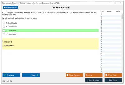 Salesforce User-Experience-Designer Salesforce Certified User Experience Designer Practice test exam simulator test engine exam Prep practice test questions answers Image 6