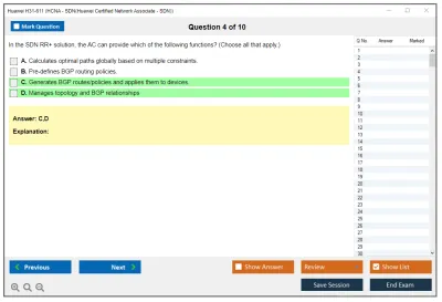 Huawei H31-611 HCNA - SDN(Huawei Certified Network Associate - SDN) Practice test exam simulator test engine exam Prep practice test questions answers Image 4