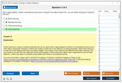 BCS AIF BCS Foundation Certificate In Artificial Intelligence Practice test exam simulator test engine exam Prep practice test questions answers Image 3