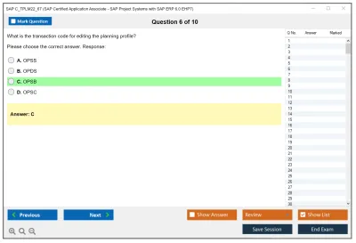 SAP C_TPLM22_67 SAP Certified Associate - SAP Project Systems with SAP ERP 6.0 EHP7 Practice test exam simulator test engine exam Prep practice test questions answers Image 6