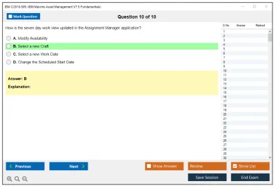 IBM C2010-595 IBM Maximo Asset Management V7.5 Fundamentals Practice test exam simulator test engine exam Prep practice test questions answers Image 10