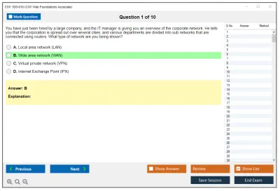 CIW 1D0-610 CIW Web Foundations Associate Practice test exam simulator test engine exam Prep practice test questions answers Image 1