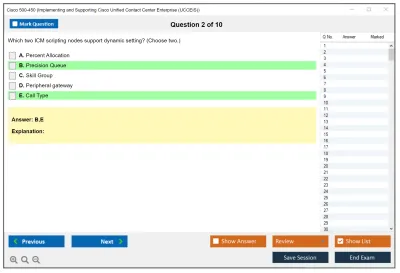 Cisco 500-450 Implementing and Supporting Cisco Unified Contact Center Enterprise (UCCEIS) Practice test exam simulator test engine exam Prep practice test questions answers Image 2