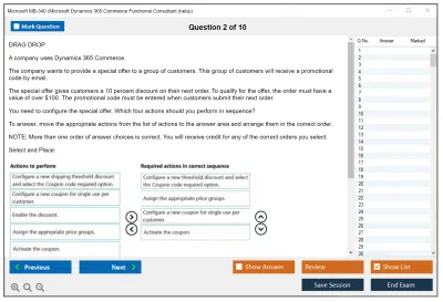 Microsoft MB-340 Microsoft Dynamics 365 Commerce Functional Consultant Practice test exam simulator test engine exam Prep practice test questions answers Image 2