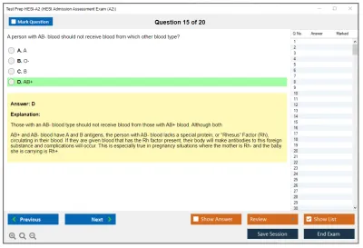 Test Prep HESI-A2 HESI Admission Assessment Exam (A2) Practice test exam simulator test engine exam Prep practice test questions answers Image 15