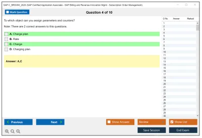 SAP C_BRSOM_2020 SAP Certified Associate - SAP Billing and Revenue Innovation Management - Subscription Order Management Practice test exam simulator test engine exam Prep practice test questions answers Image 4