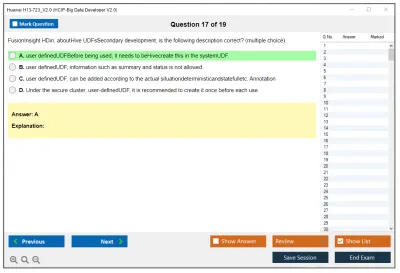 Huawei H13-723_V2.0 HCIP-Big Data Developer V2.0 Practice test exam simulator test engine exam Prep practice test questions answers Image 17
