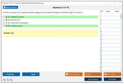 Facebook 100-101 Facebook Certified Digital Marketing Associate Practice test exam simulator test engine exam Prep practice test questions answers Image 5