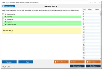 SAP C_FSUTIL_60 SAP Certified Associate - Utilities with SAP ERP 6.0 Practice test exam simulator test engine exam Prep practice test questions answers Image 1