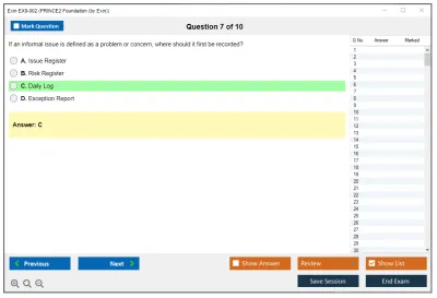 Exin EX0-002 PRINCE2 Foundation (by Exin) Practice test exam simulator test engine exam Prep practice test questions answers Image 7