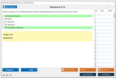 DMI PDDM Professional Diploma in Digital Marketing Practice test exam simulator test engine exam Prep practice test questions answers Image 6