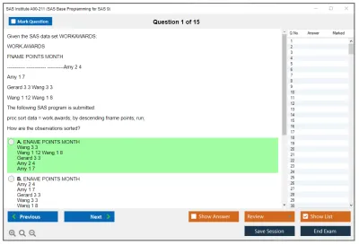 SAS Institute A00-211 SAS Base Programming for SAS 9 Practice test exam simulator test engine exam Prep practice test questions answers Image 1