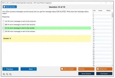 SAP C_CP_I_12 SAP Certified Application Associate - SAP Cloud Platform Integration Practice test exam simulator test engine exam Prep practice test questions answers Image 10