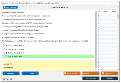 Salesforce B2C-Commerce-Developer Salesforce Certified B2C Commerce Developer Practice test exam simulator test engine exam Prep practice test questions answers Image 11