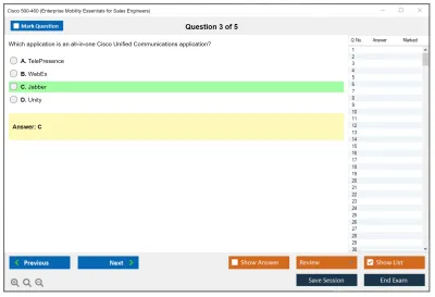 Cisco 500-460 Enterprise Mobility Essentials for Sales Engineers Practice test exam simulator test engine exam Prep practice test questions answers Image 3