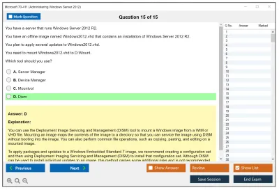 Microsoft 70-411 Administering Windows Server 2012 Practice test exam simulator test engine exam Prep practice test questions answers Image 15