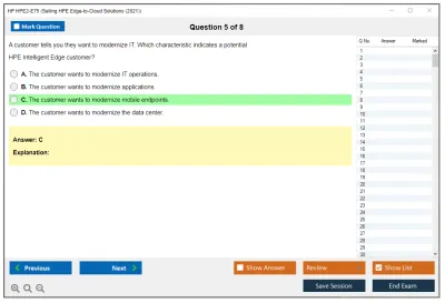HP HPE2-E75 Selling HPE Edge-to-Cloud Solutions (2021) Practice test exam simulator test engine exam Prep practice test questions answers Image 5