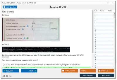 Fortinet NSE7_SDW-6.4 Fortinet NSE 7 - SD-WAN 6.4.5 Practice test exam simulator test engine exam Prep practice test questions answers Image 10