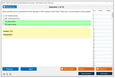 SAP C_SACP_2221 SAP Certified Application Associate - SAP Analytics Cloud: Planning Practice test exam simulator test engine exam Prep practice test questions answers Image 1