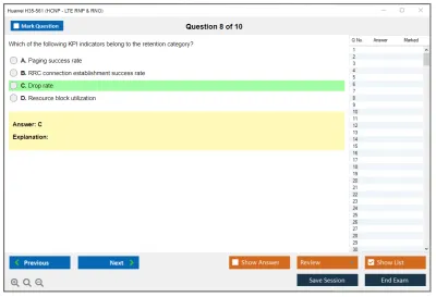 Huawei H35-561 HCNP - LTE RNP & RNO Practice test exam simulator test engine exam Prep practice test questions answers Image 8