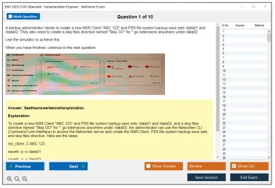 EMC DES-3128 Dell EMC NetWorker Specialist for Implementation Engineers Practice test exam simulator test engine exam Prep practice test questions answers Image 1