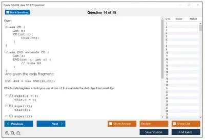 Oracle 1z0-808 Java SE 8 Programmer I Practice test exam simulator test engine exam Prep practice test questions answers Image 14