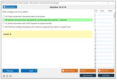SAP E_ACTCLD_23 SAP Certified Specialist - SAP Activate for Cloud Solutions Project Manager Practice test exam simulator test engine exam Prep practice test questions answers Image 10