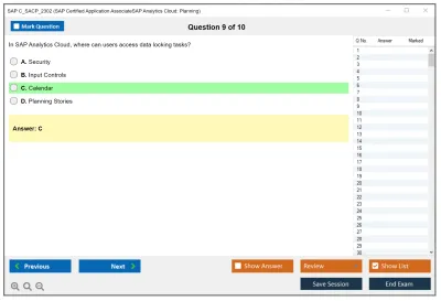 SAP C_SACP_2302 SAP Certified Associate - SAP Analytics Cloud: Planning Practice test exam simulator test engine exam Prep practice test questions answers Image 9