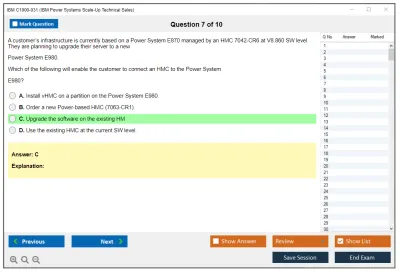 IBM C1000-031 IBM Power Systems Scale-Up Technical Sales Practice test exam simulator test engine exam Prep practice test questions answers Image 7