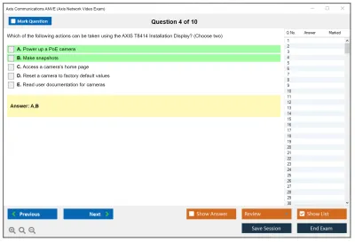 Axis Communications ANVE Axis Network Video Exam Practice test exam simulator test engine exam Prep practice test questions answers Image 4