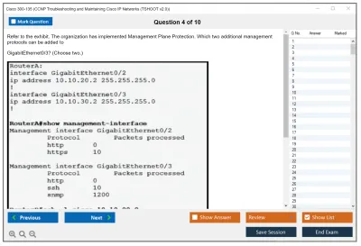 Cisco 300-135 CCNP Troubleshooting and Maintaining Cisco IP Networks (TSHOOT v2.0) Practice test exam simulator test engine exam Prep practice test questions answers Image 4