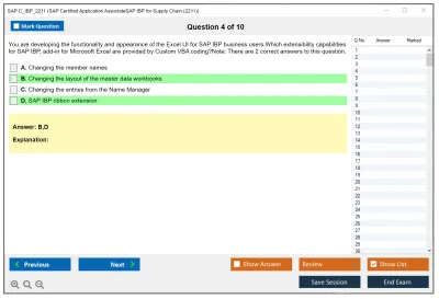 SAP C_IBP_2211 SAP Certified Application AssociateSAP IBP for Supply Chain (2211) Practice test exam simulator test engine exam Prep practice test questions answers Image 4
