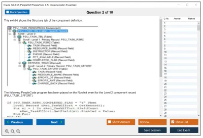 Oracle 1z0-632 PeopleSoft PeopleTools 8.5x Implementation Essentials Practice test exam simulator test engine exam Prep practice test questions answers Image 2